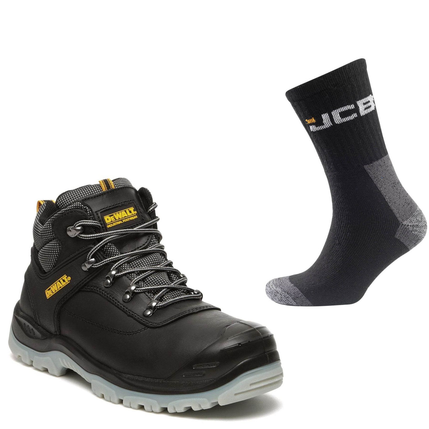 DeWalt Laser Special Offer Pack - DeWalt Laser Black Safety Hiker Boots + 3 Pairs Work Socks