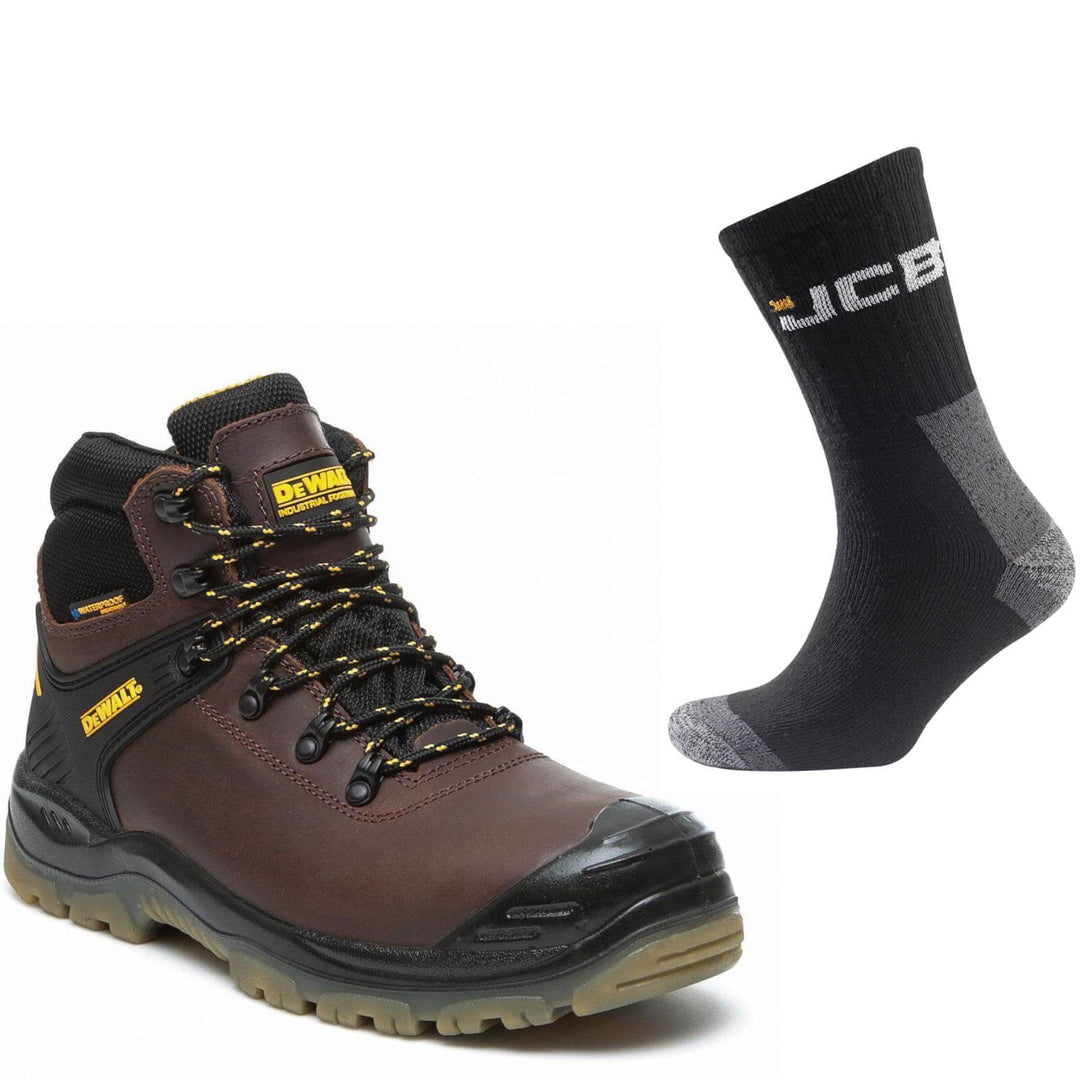 DeWalt Newark Special Offer Pack - DeWalt Newark Waterproof Safety Hiker Boots + 3 Pairs Work Socks