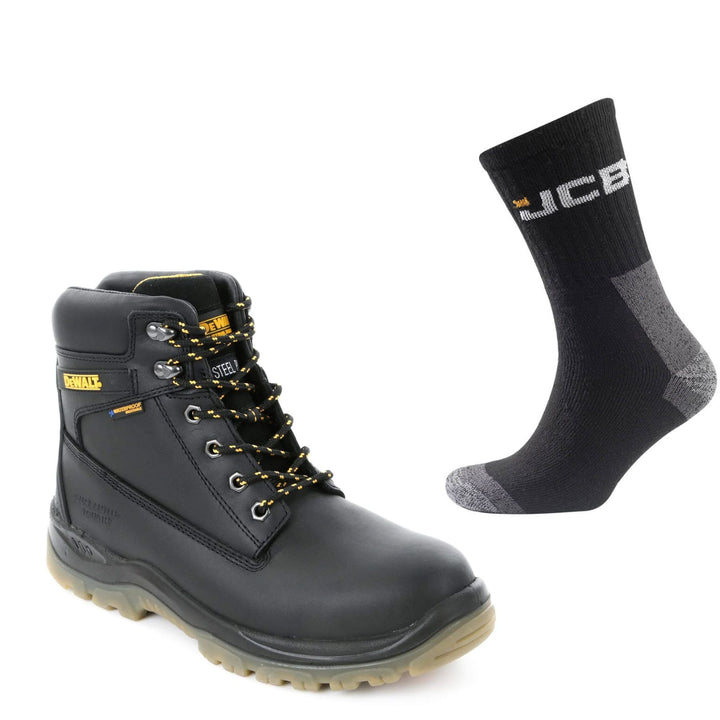 DeWalt Titanium Special Offer Pack - DeWalt Titanium Black 6 Inch Waterproof Safety Boots + 3 Pairs Work Socks