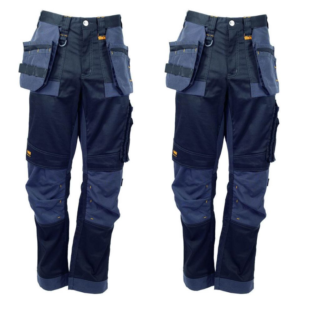 DeWalt Harrison Slim Fit Stretch Trousers Black Grey Main 