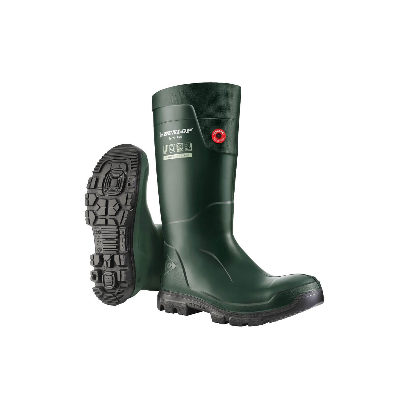 Dunlop TerraPro CI Thermal Insulated S5 Full Safety Wellies Green 3#colour_green