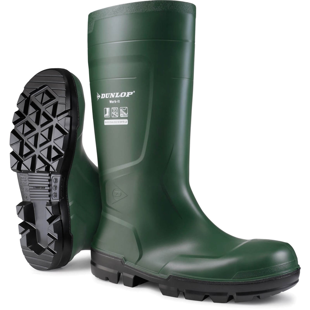 Dunlop Work-It Green S5 Steel Toe Cap Full Safety Wellies