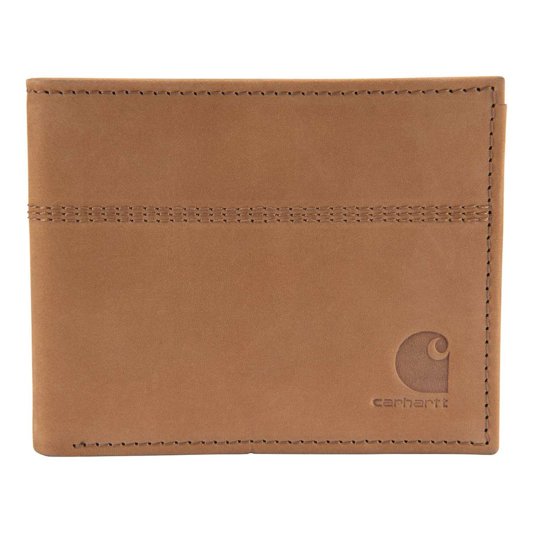 Carhartt Saddle Leather Bifold Wallet B0000207 Front Black #colour_carhartt-brown