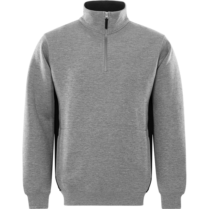 Fristads Acode Half-Zip Sweatshirt - 1705 DF Light Grey Front1#colour_light-grey