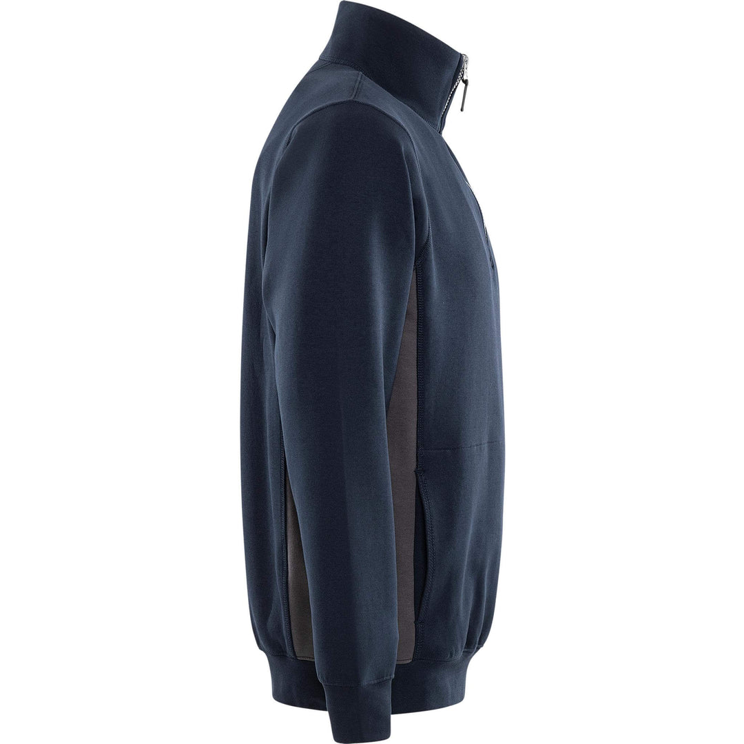 Fristads Acode Half-Zip Sweatshirt - 1705 DF Navy/Grey Back3#colour_navy-grey