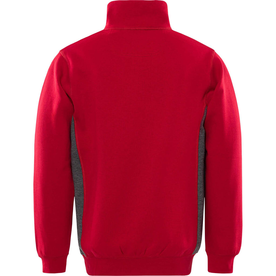 Fristads Acode Half-Zip Sweatshirt - 1705 DF Red Back1#colour_red