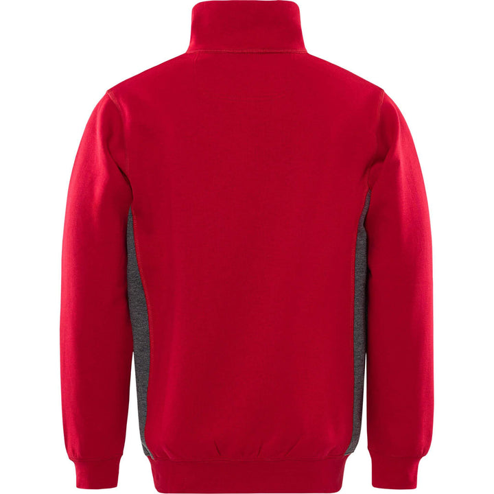 Fristads Acode Half-Zip Sweatshirt - 1705 DF Red Back1#colour_red