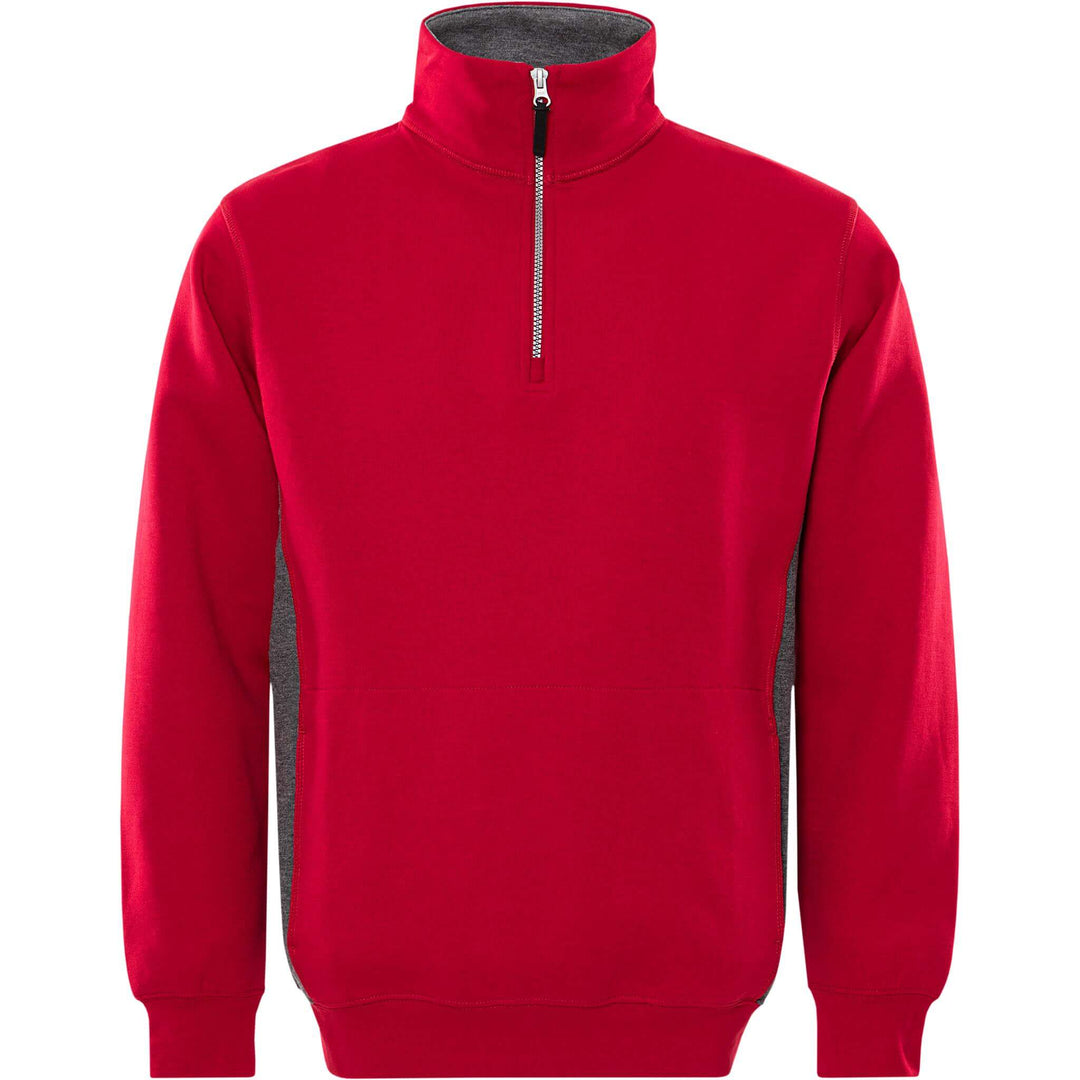 Fristads Acode Half-Zip Sweatshirt - 1705 DF Red Front1#colour_red