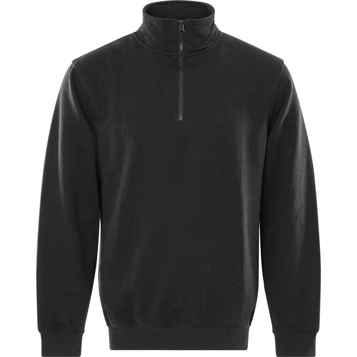 Fristads Acode Half-Zip Sweatshirt - 1737 SWB Black Front1#colour_black