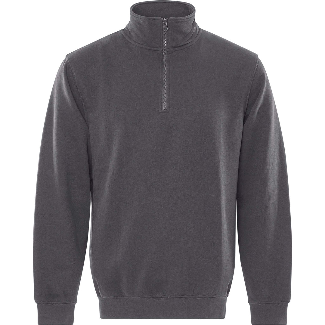 Fristads Acode Half-Zip Sweatshirt - 1737 SWB Dark Grey Front1#colour_dark-grey