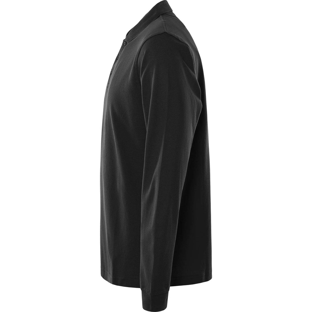 Fristads Acode Heavy Long Sleeve Polo Shirt - 1722 PIQ Black Back2#colour_black