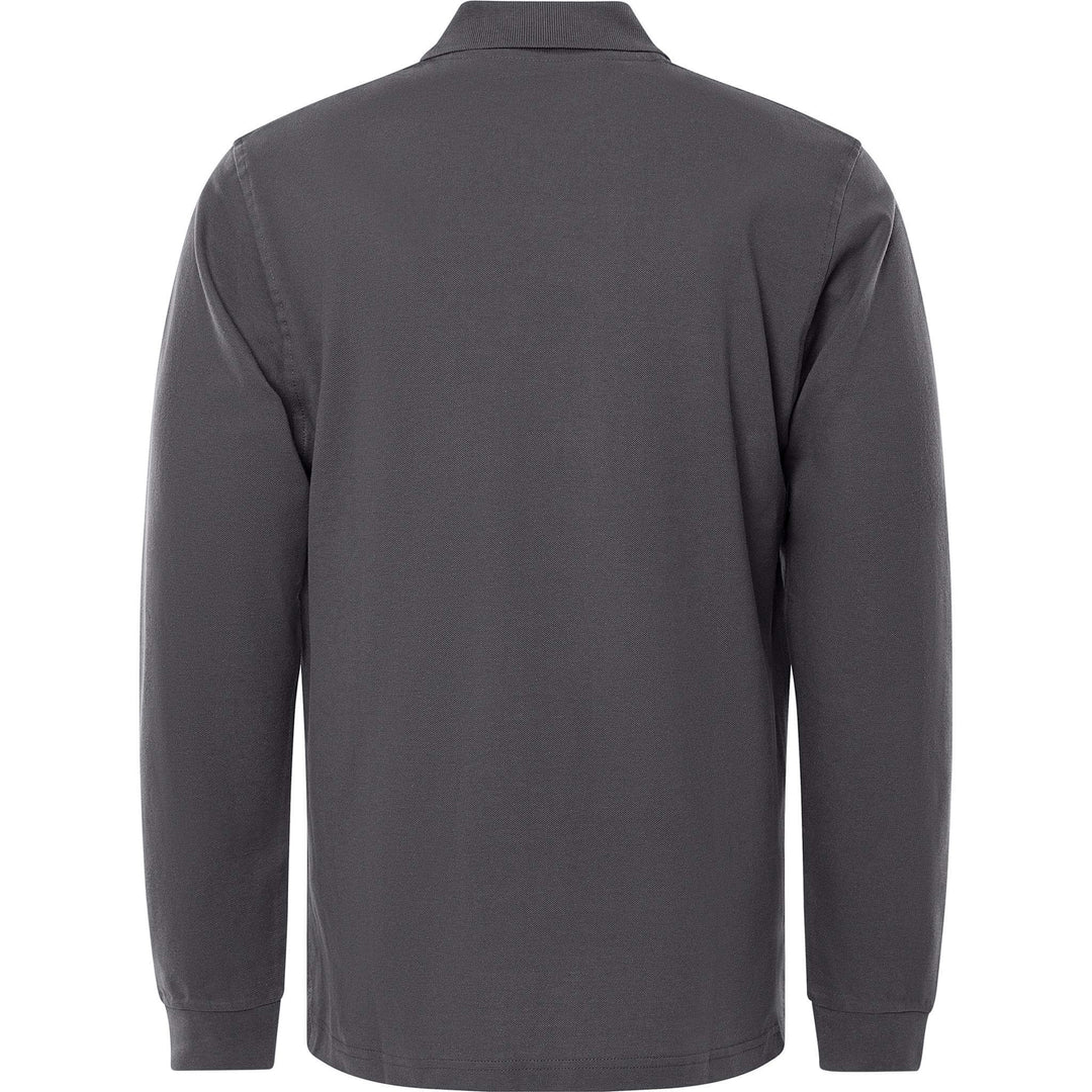 Fristads Acode Heavy Long Sleeve Polo Shirt - 1722 PIQ Dark Grey Back1#colour_dark-grey