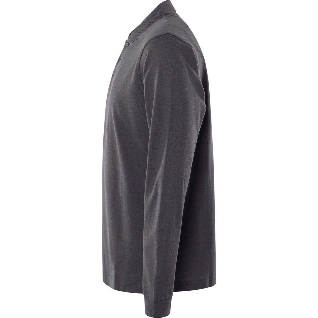 Fristads Acode Heavy Long Sleeve Polo Shirt - 1722 PIQ Dark Grey Back2#colour_dark-grey