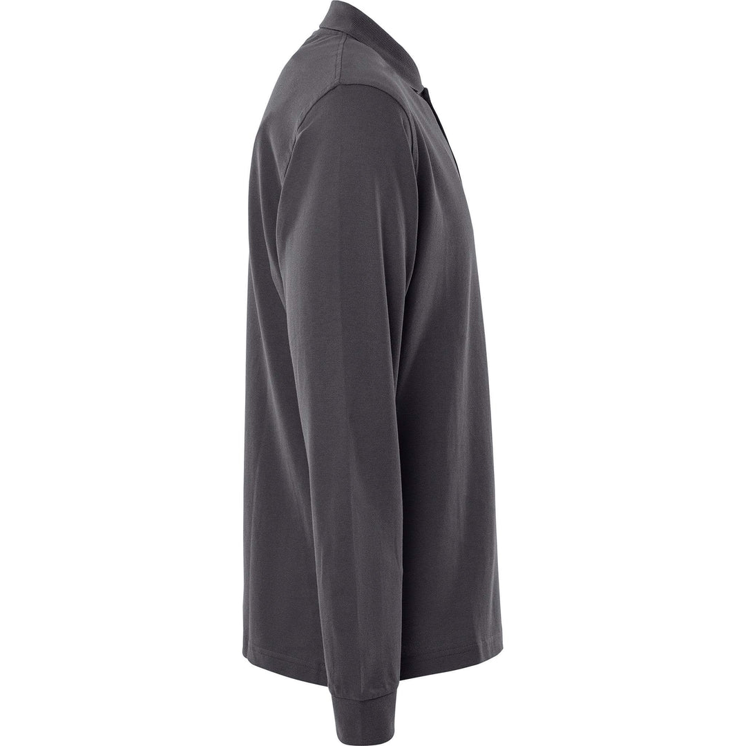 Fristads Acode Heavy Long Sleeve Polo Shirt - 1722 PIQ Dark Grey Back3#colour_dark-grey