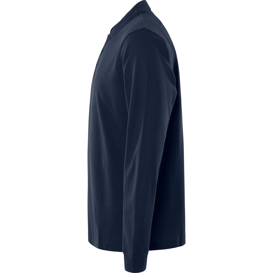 Fristads Acode Heavy Long Sleeve Polo Shirt - 1722 PIQ Dark Navy Back2#colour_dark-navy