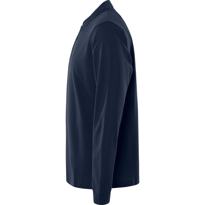 Fristads Acode Heavy Long Sleeve Polo Shirt - 1722 PIQ Dark Navy Back2#colour_dark-navy