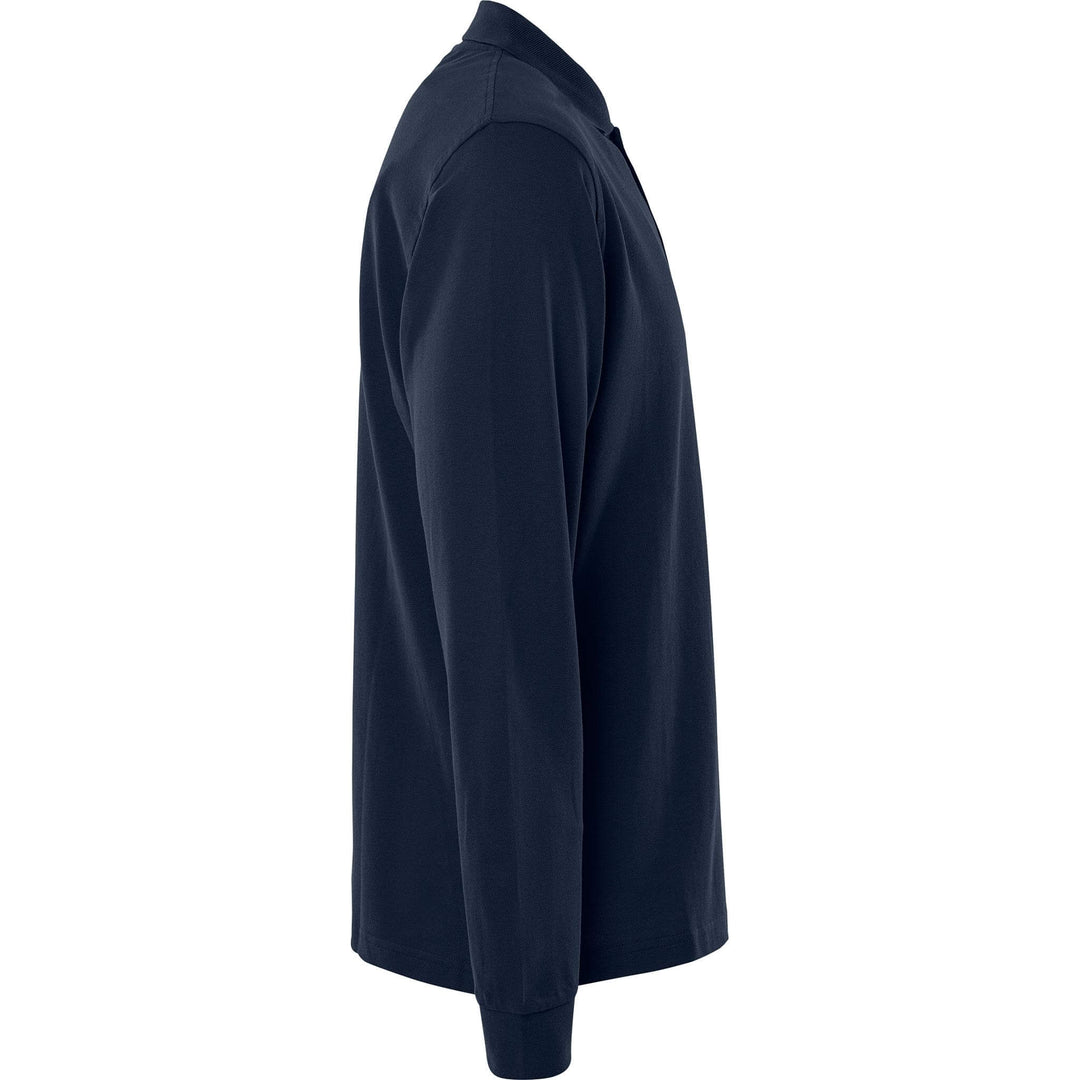 Fristads Acode Heavy Long Sleeve Polo Shirt - 1722 PIQ Dark Navy Back3#colour_dark-navy
