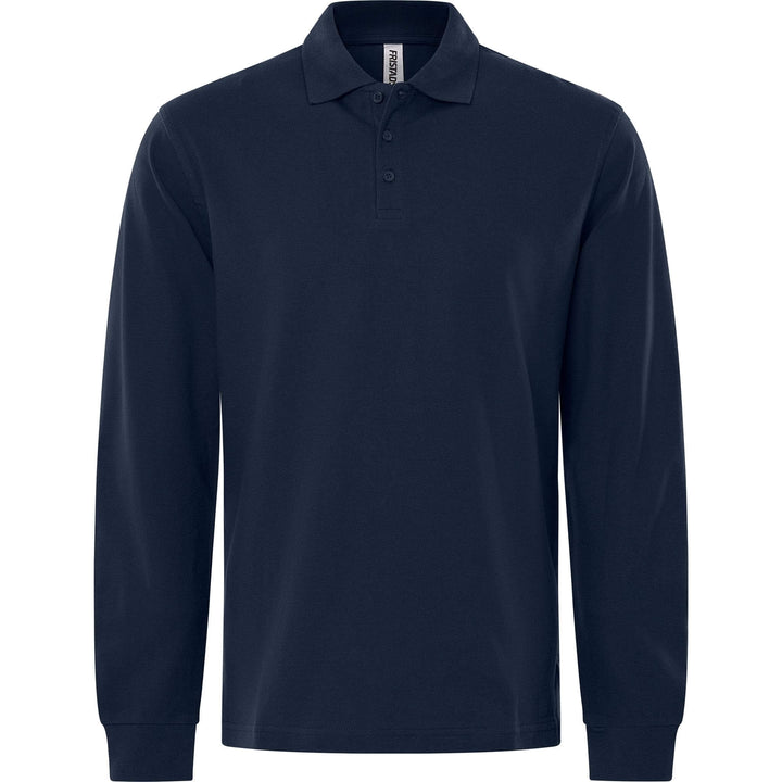 Fristads Acode Heavy Long Sleeve Polo Shirt - 1722 PIQ Dark Navy Front1#colour_dark-navy