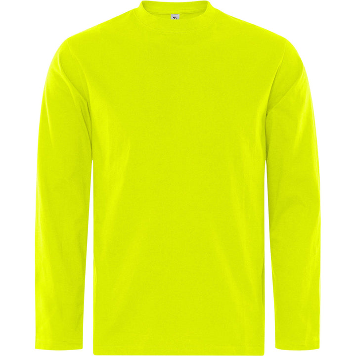 Fristads Acode Heavy Long Sleeve T-Shirt - 1914 HSJ Bright Yellow Front1#colour_bright-yellow