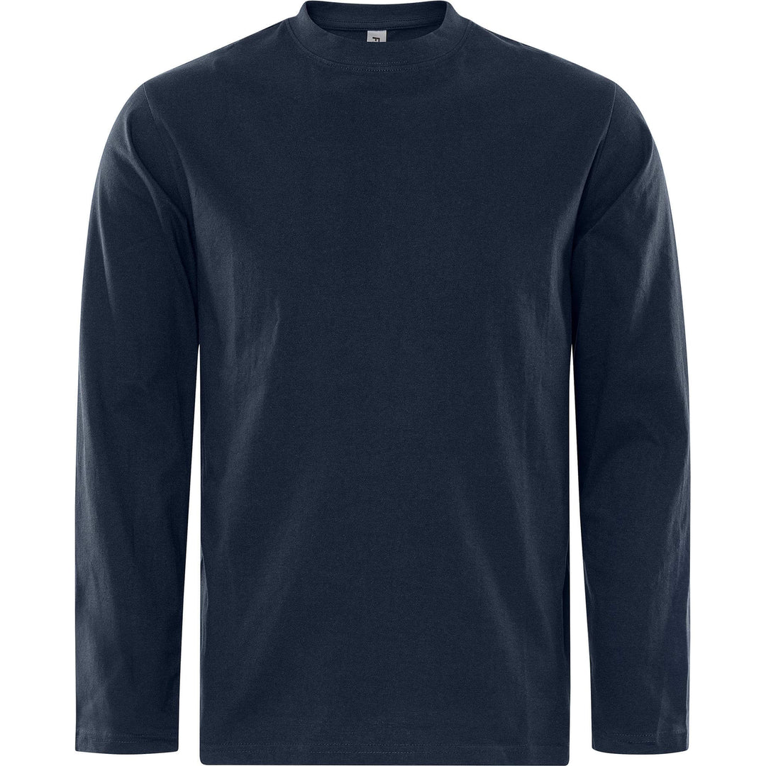 Fristads Acode Heavy Long Sleeve T-Shirt - 1914 HSJ Dark Navy Front1#colour_dark-navy