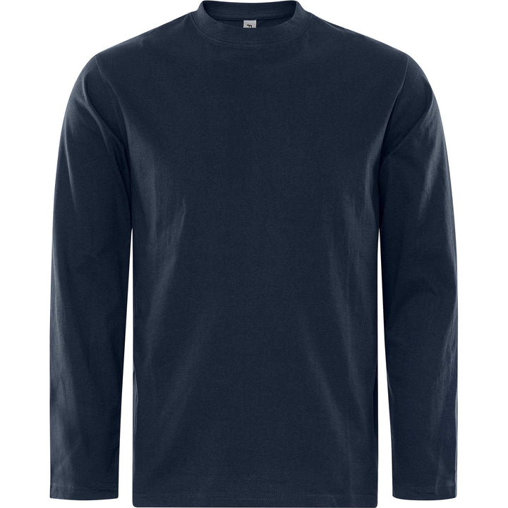 Fristads Acode Heavy Long Sleeve T-Shirt - 1914 HSJ Dark Navy Front1#colour_dark-navy