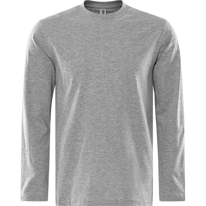 Fristads Acode Heavy Long Sleeve T-Shirt - 1914 HSJ Light Grey Front1#colour_light-grey