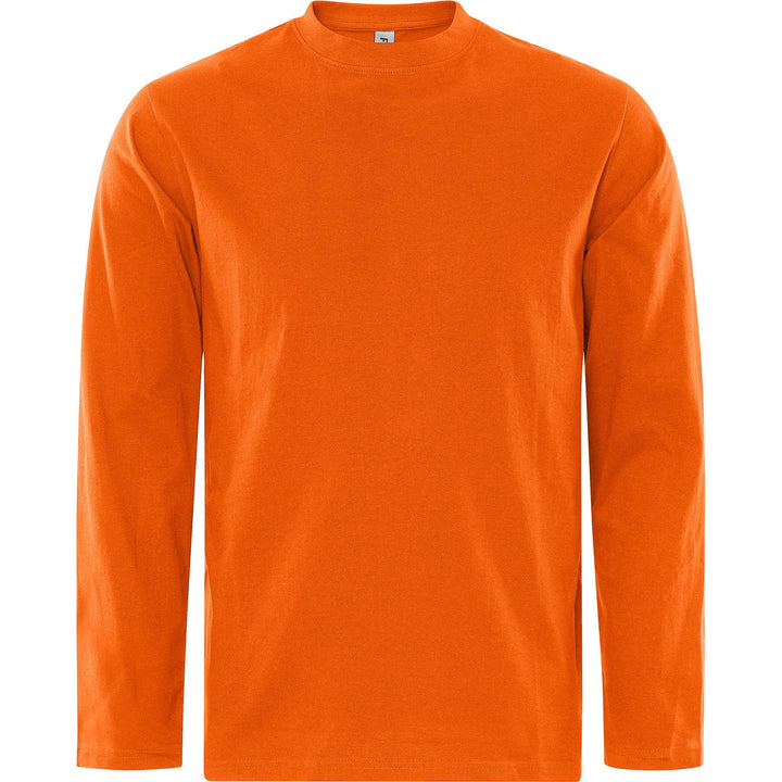 Fristads Acode Heavy Long Sleeve T-Shirt - 1914 HSJ Orange Front1#colour_orange