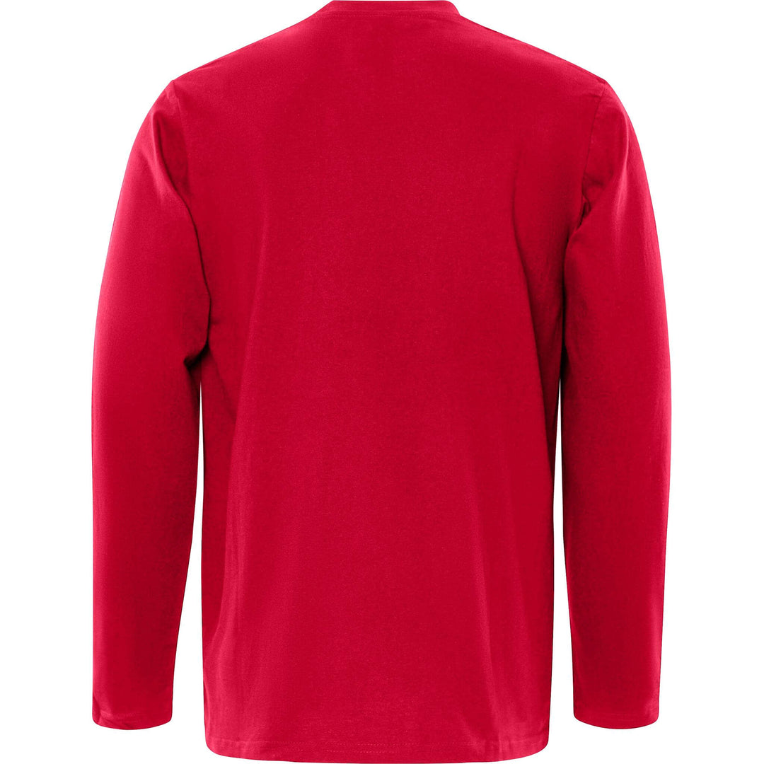 Fristads Acode Heavy Long Sleeve T-Shirt - 1914 HSJ Red Back1#colour_red