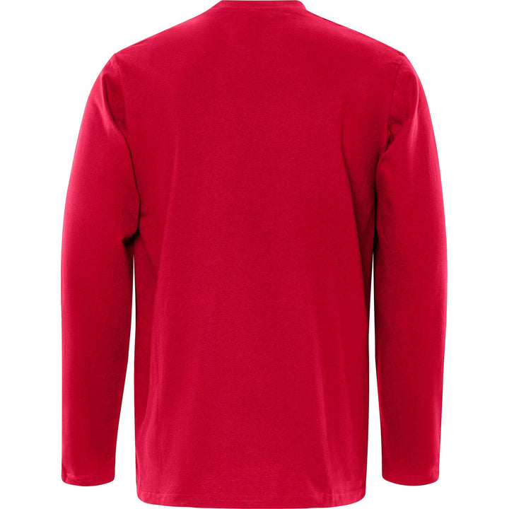 Fristads Acode Heavy Long Sleeve T-Shirt - 1914 HSJ Red Back1#colour_red