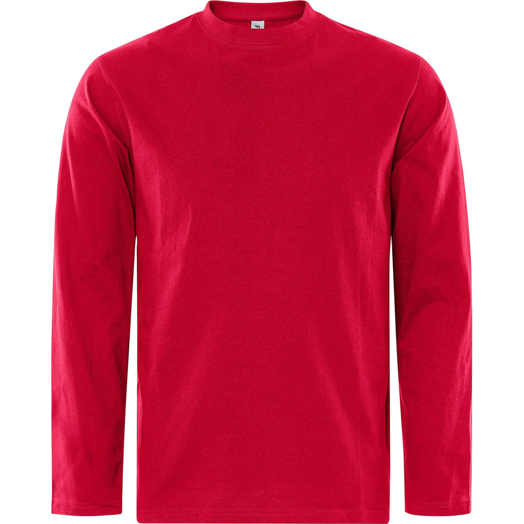 Fristads Acode Heavy Long Sleeve T-Shirt - 1914 HSJ Red Front1#colour_red