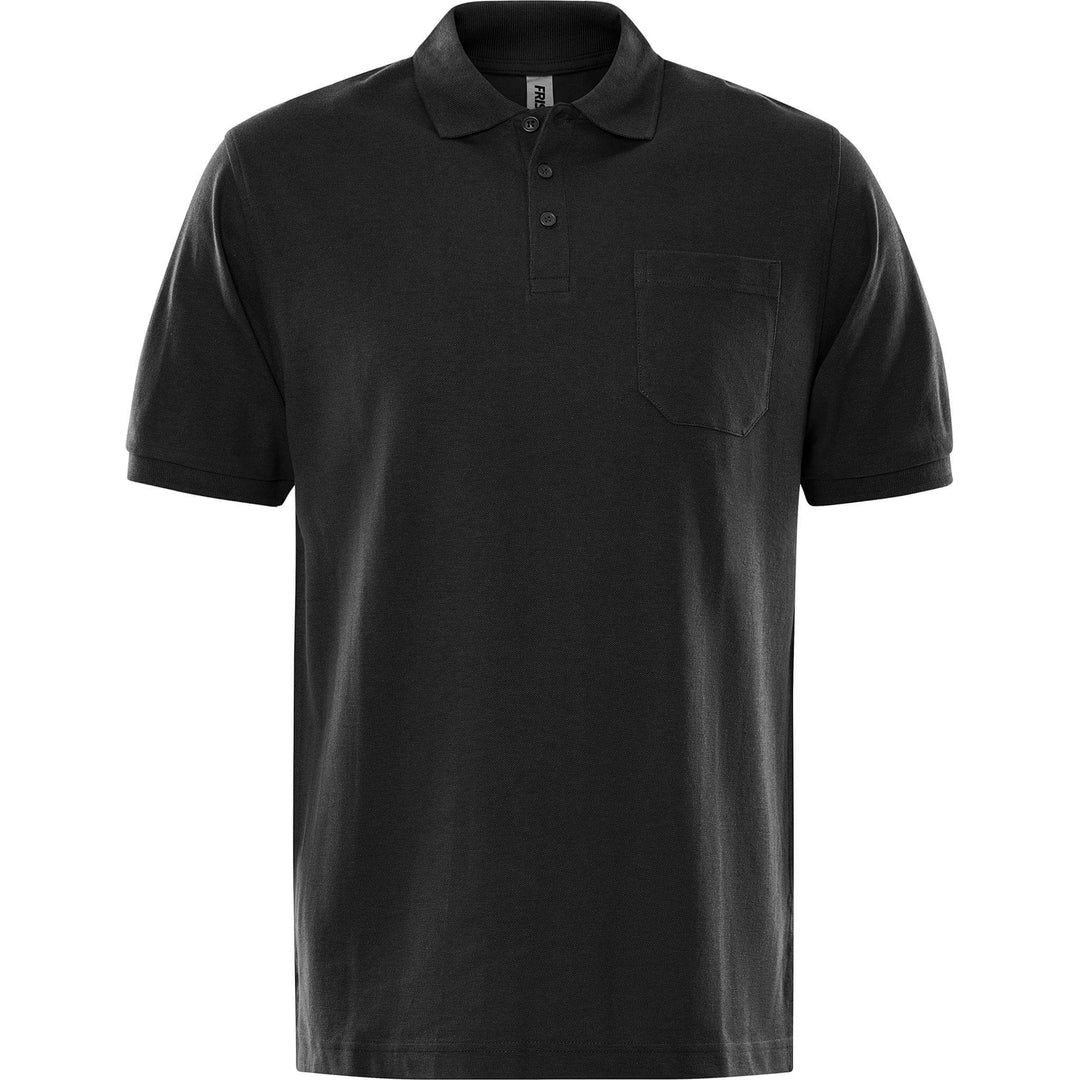 Fristads Acode Heavy Polo Shirt - 1721 PIQ Black Front1#colour_black