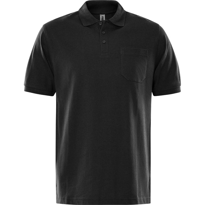 Fristads Acode Heavy Polo Shirt - 1721 PIQ Black Front1#colour_black