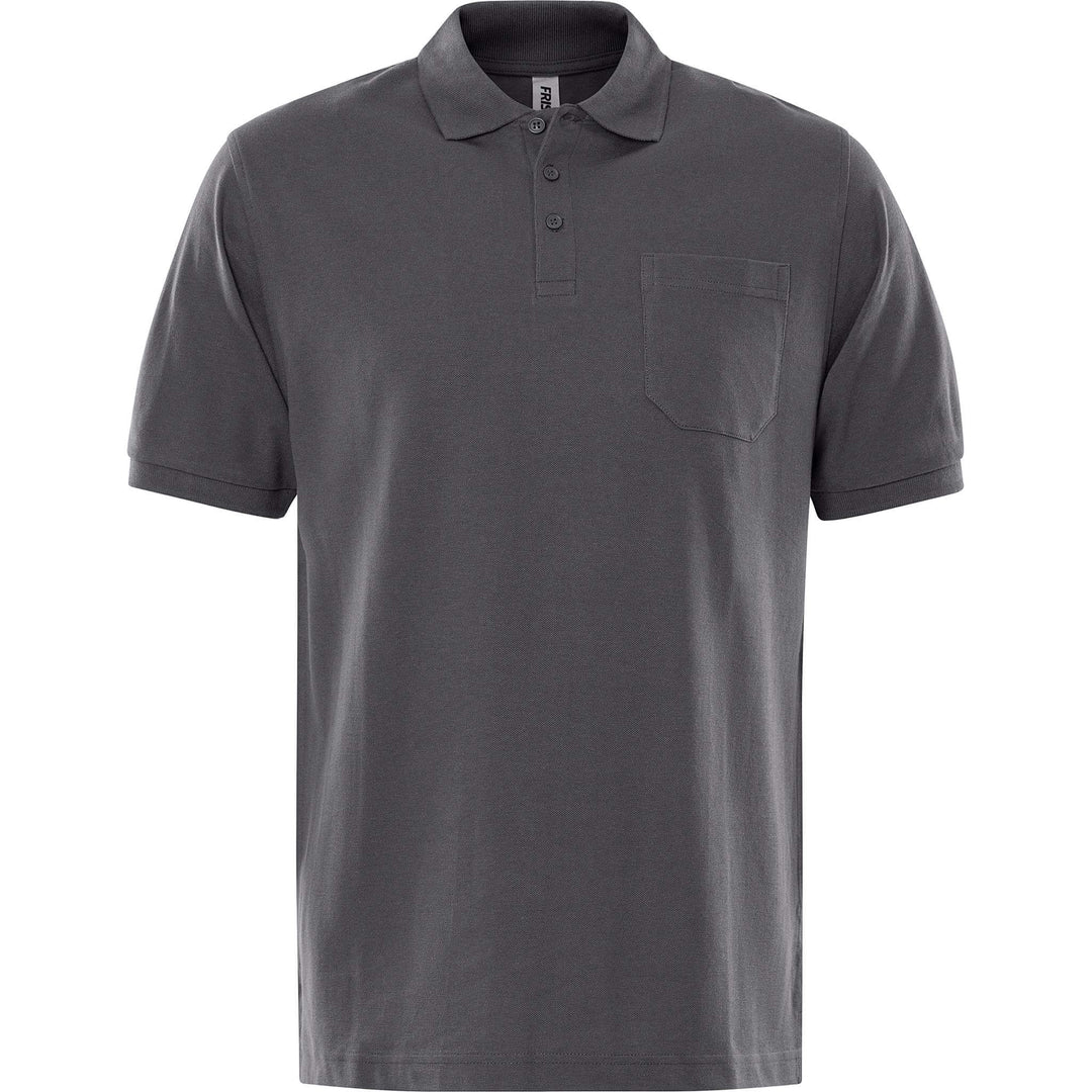 Fristads Acode Heavy Polo Shirt - 1721 PIQ Dark Grey Front1#colour_dark-grey