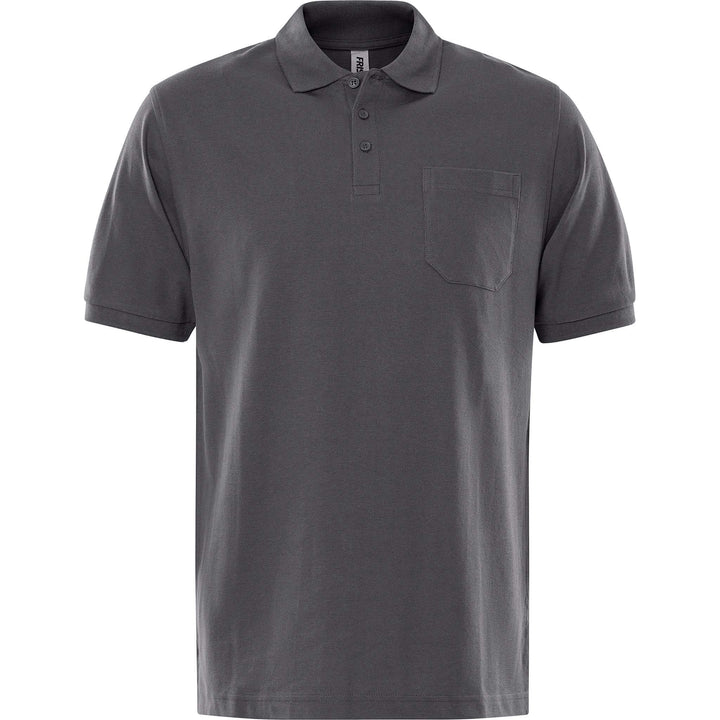 Fristads Acode Heavy Polo Shirt - 1721 PIQ Dark Grey Front1#colour_dark-grey