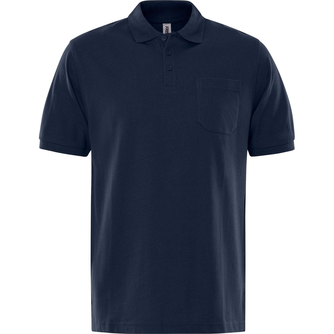 Fristads Acode Heavy Polo Shirt - 1721 PIQ Dark Navy Front1#colour_dark-navy