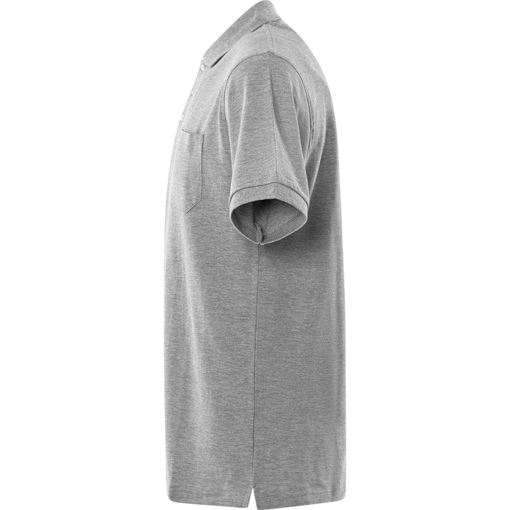 Fristads Acode Heavy Polo Shirt - 1721 PIQ Light Grey Front2#colour_light-grey