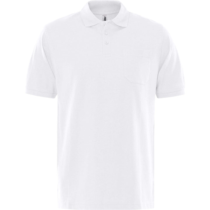 Fristads Acode Heavy Polo Shirt - 1721 PIQ White Front1#colour_white