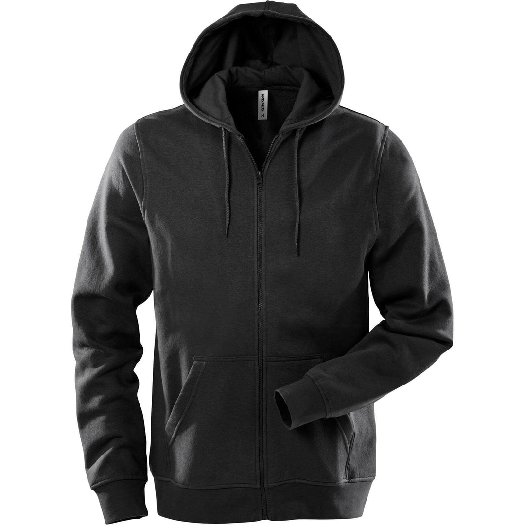 Fristads Acode Hooded Sweatshirt Jacket - 1736 SWB Black Front1#colour_black