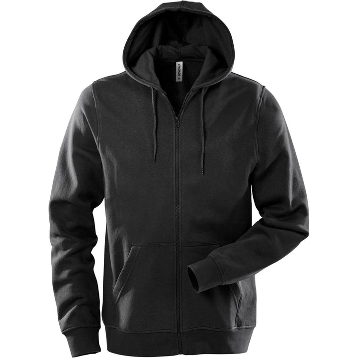 Fristads Acode Hooded Sweatshirt Jacket - 1736 SWB Black Front1#colour_black