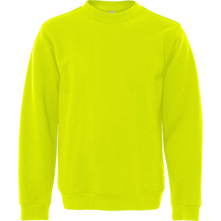 Fristads Acode Round Neck Sweatshirt - 1734 SWB Bright Yellow Front1#colour_bright-yellow