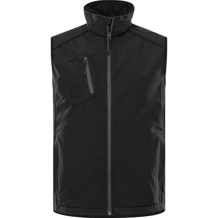 Fristads Acode Softshell Lightweight Windproof Waistcoat - 1506 SBT Black Front1#colour_black