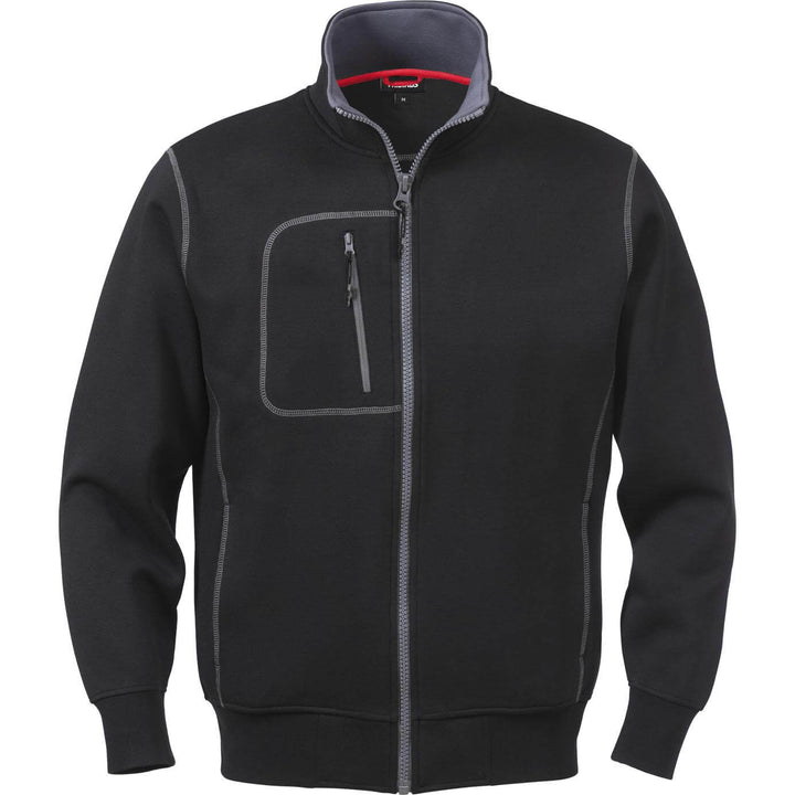 Fristads Acode Sweatshirt Jacket - 1747 DF Black Front1#colour_black