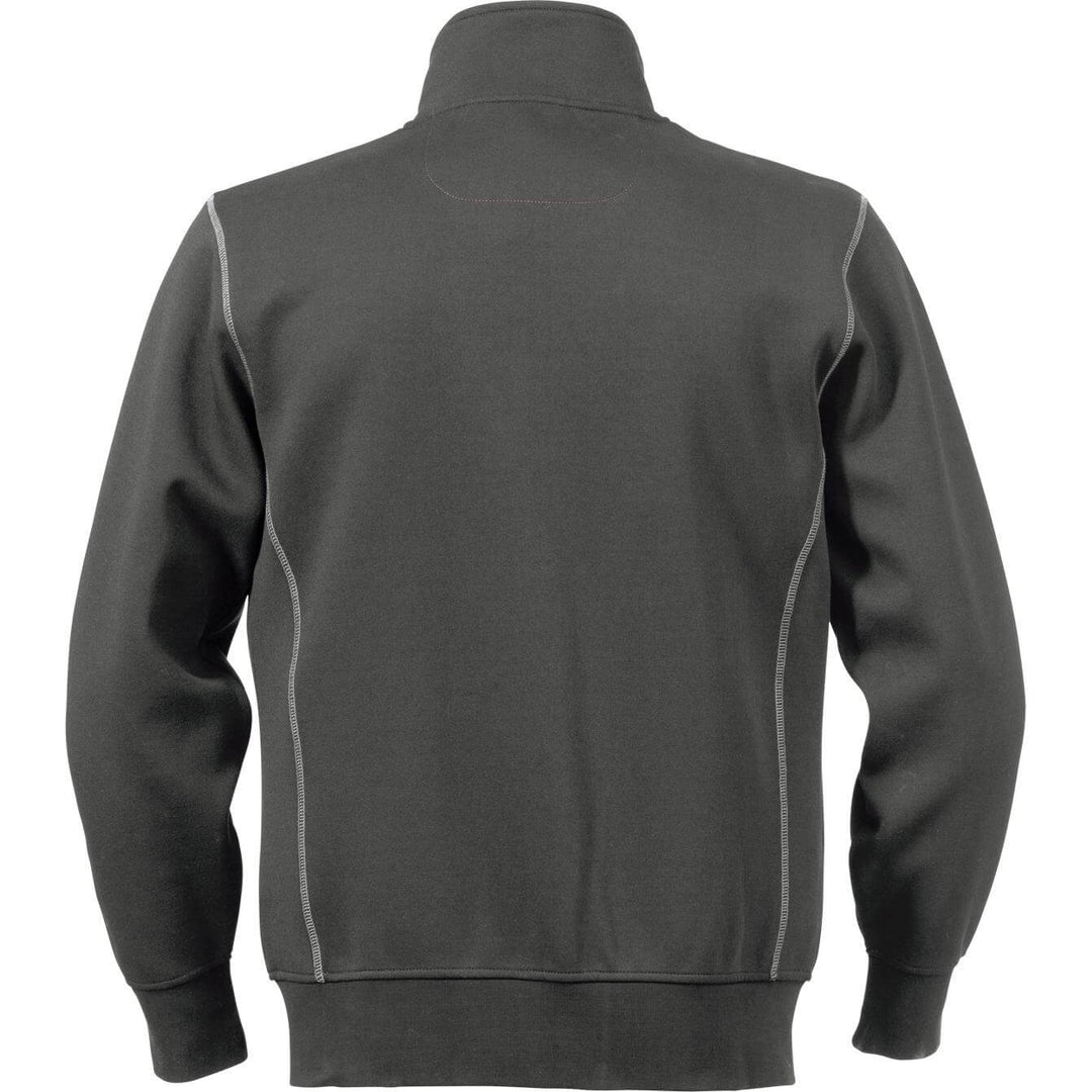 Fristads Acode Sweatshirt Jacket - 1747 DF Dark Grey Back1#colour_dark-grey