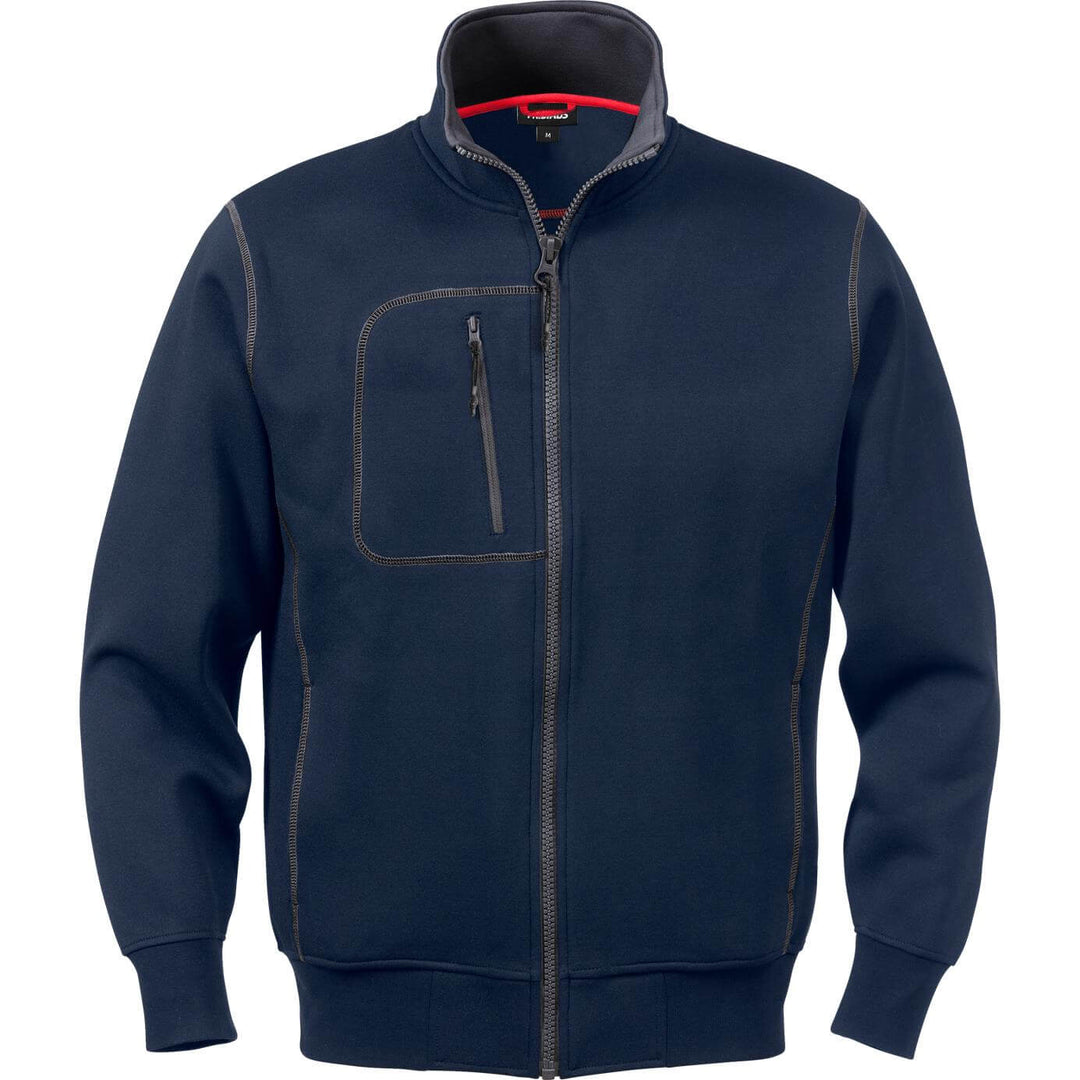 Fristads Acode Sweatshirt Jacket - 1747 DF Midnight Blue Front1#colour_midnight-blue