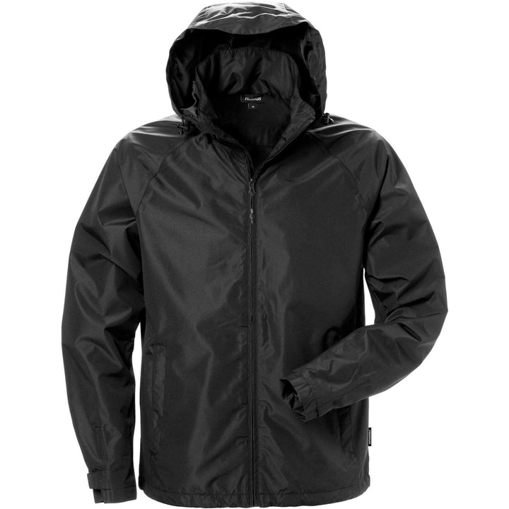 Fristads Acode Waterproof Breathable Lightweight Rain Jacket - 4002 LPT Black Front1#colour_black