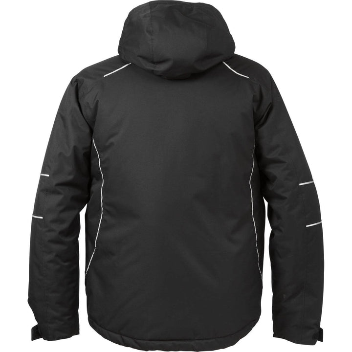 Fristads Acode Waterproof Insulated Winter Jacket with Detachable Hood- 1407 BPW Black Back1#colour_black
