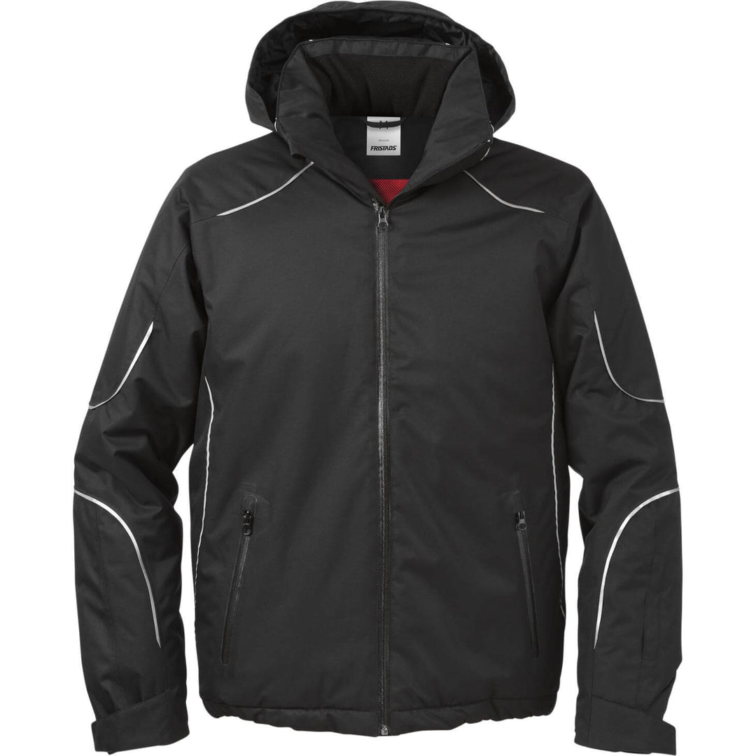 Fristads Acode Waterproof Insulated Winter Jacket with Detachable Hood- 1407 BPW Black Front1#colour_black