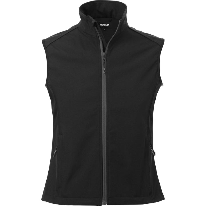 Fristads Acode Womens Lightweight Windproof Softshell Waistcoat - 1507 SBT Black Front1#colour_black