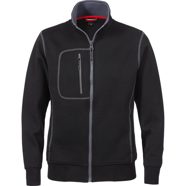 Fristads Acode Womens Sweatshirt Jacket - 1748 DF Black Front1#colour_black