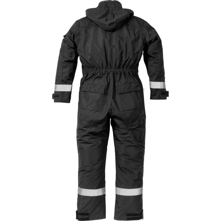 Fristads Airtech Waterproof Breathable Insulated Winter Coverall - 812 GT Black Back1#colour_black